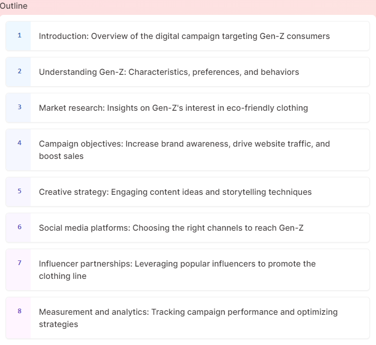 gamma ai generated presentation outline