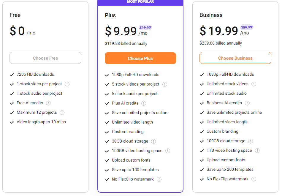 flexclip pricing