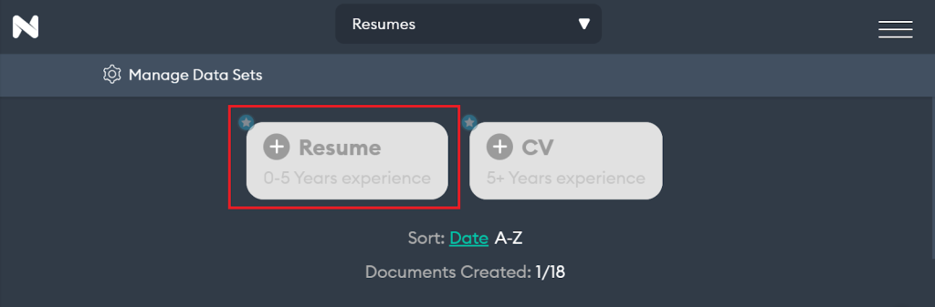 creating resume on novoresume
