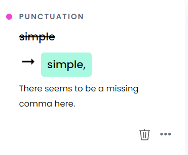 writer punctuation correction