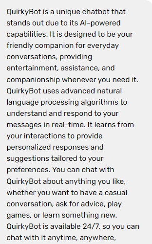 simplified ai chatbot response