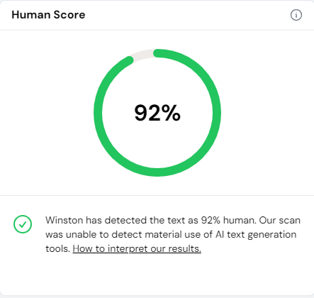 winston ai accurate human score