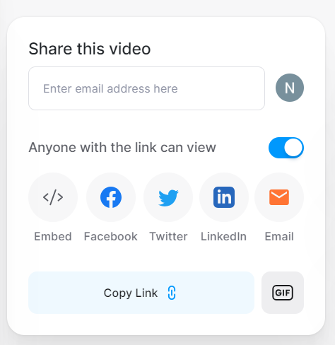 veed io video sharing options