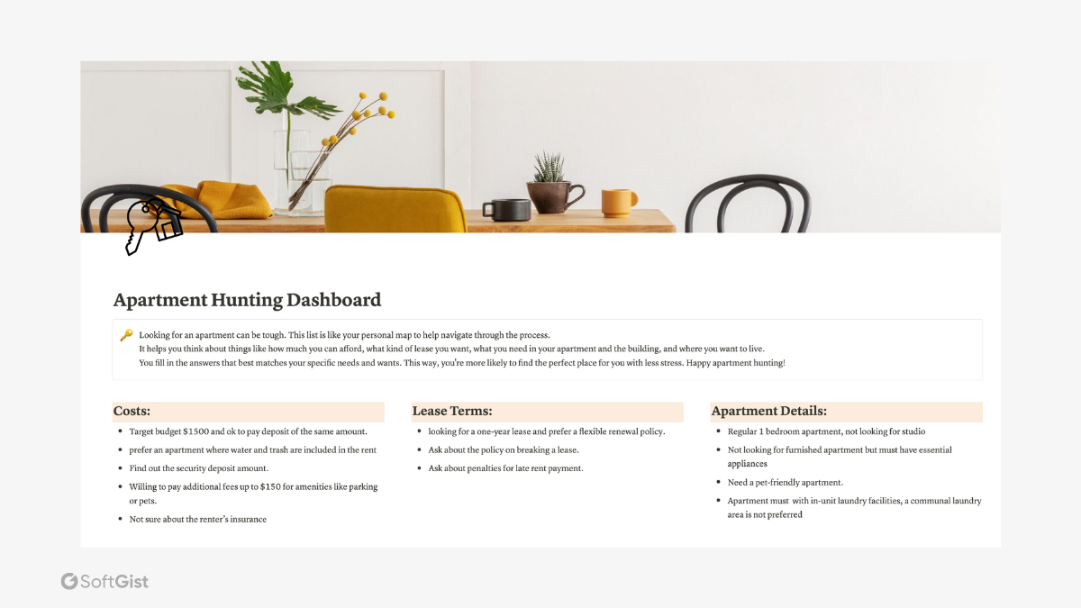 free notion apartment hunting dashboard
