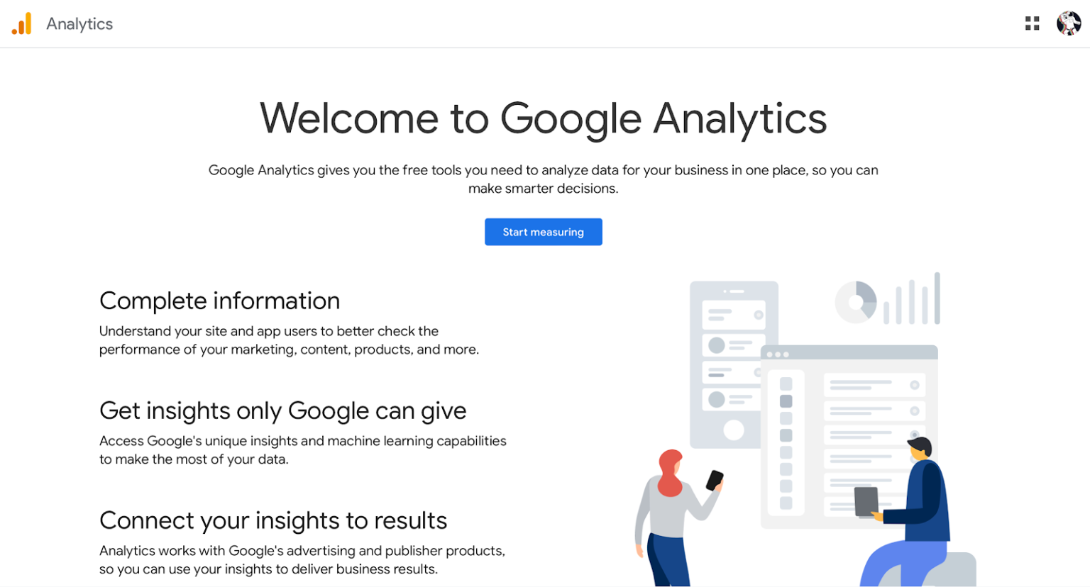 google analytics landing page