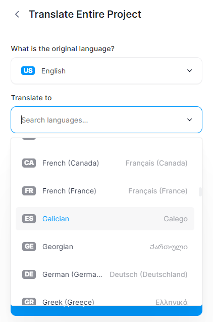 veed io choose translation language