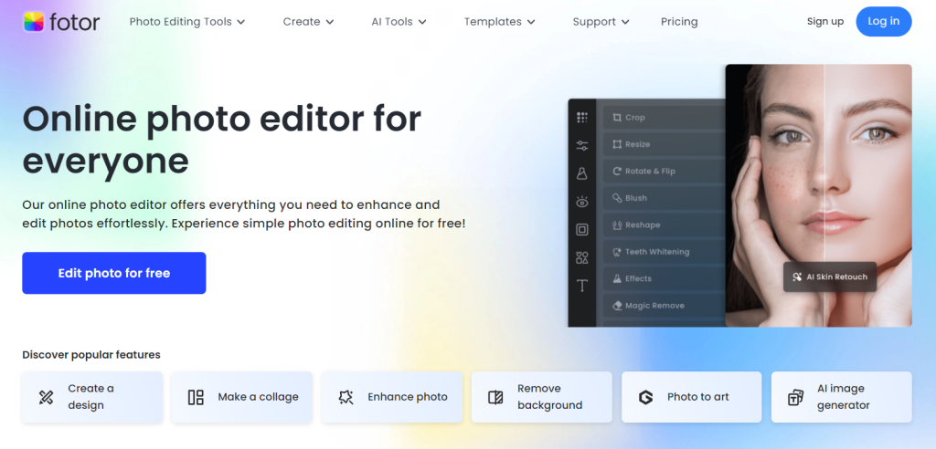 fotor landing page