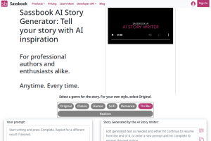 Sassbook AI Story generator