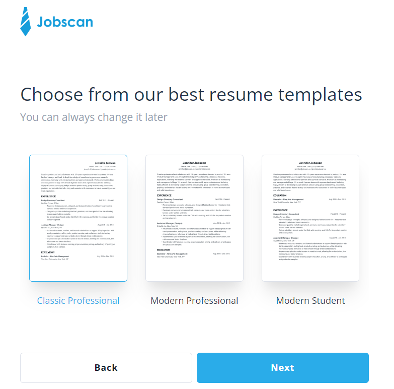 jobscan resume templates