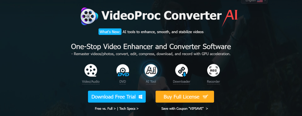 videoproc landing page