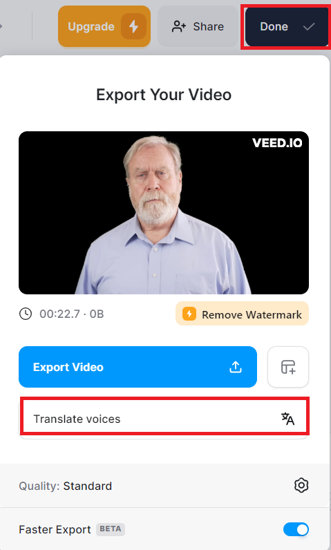 veed io translation tool