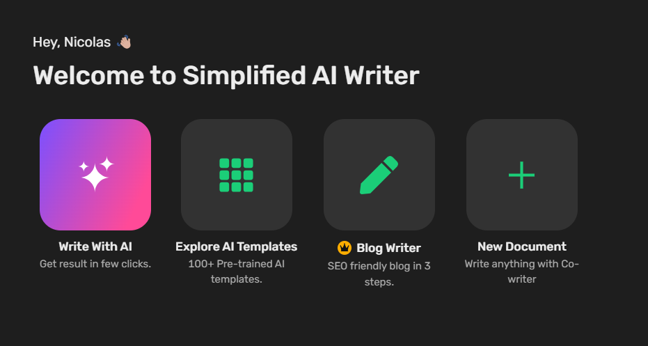 simplified ai writer apps