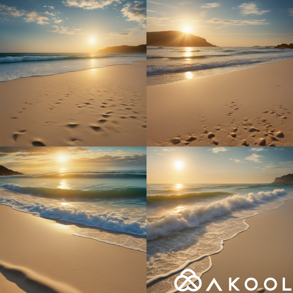 akool generated beach images