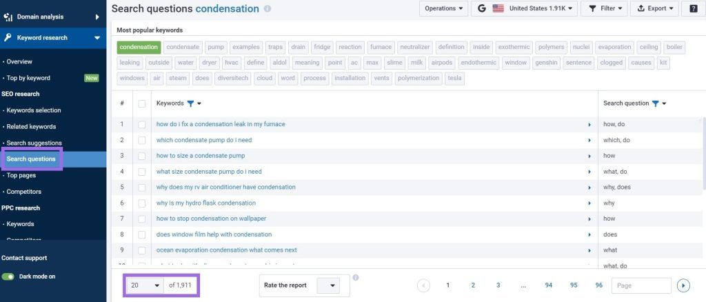 serpstat search questions feature review