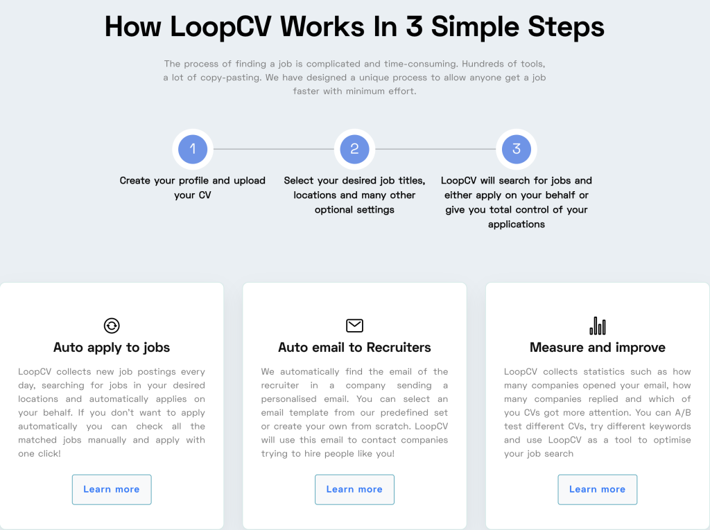 loopcv webpage