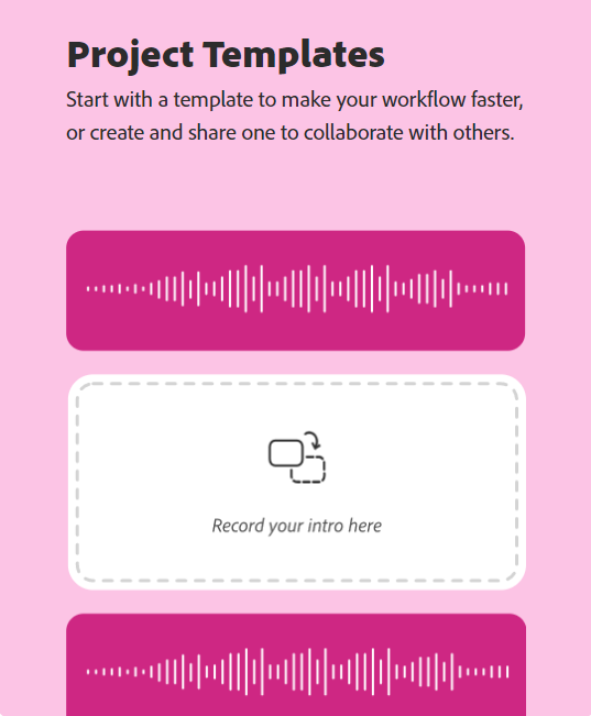 adobe audio enhance project templates