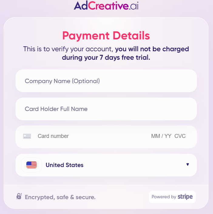 ad creative payment details