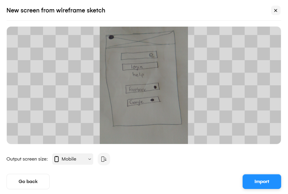 uizard wireframe sketch