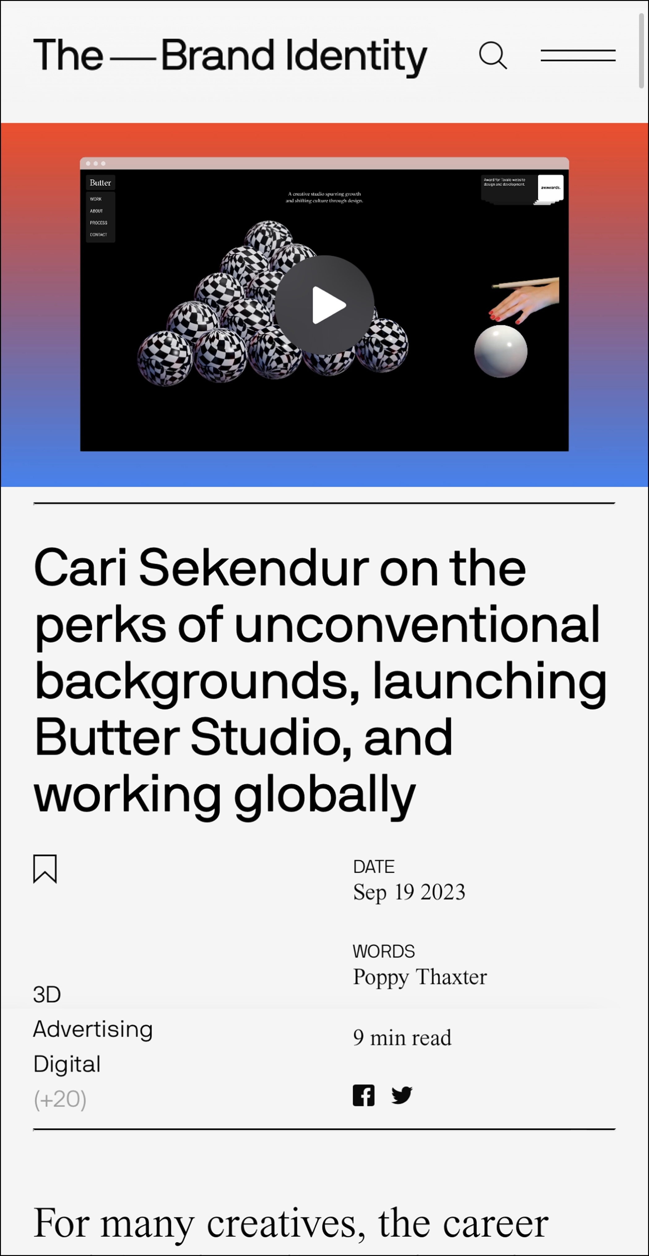 Cari Sekendur on the perks of unconventional backgrounds, launching Butter Studio, and working globally