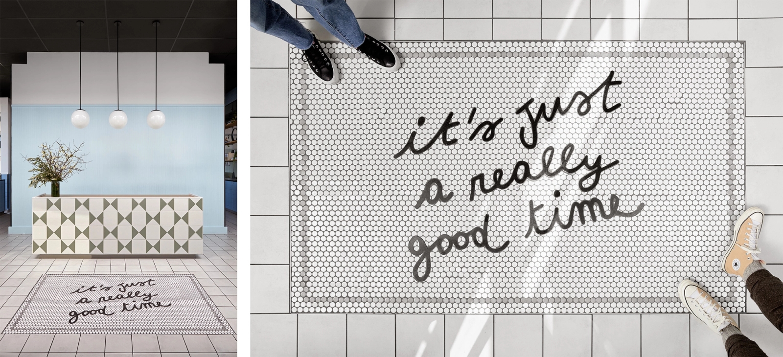 Interior tile design for the restaurant.