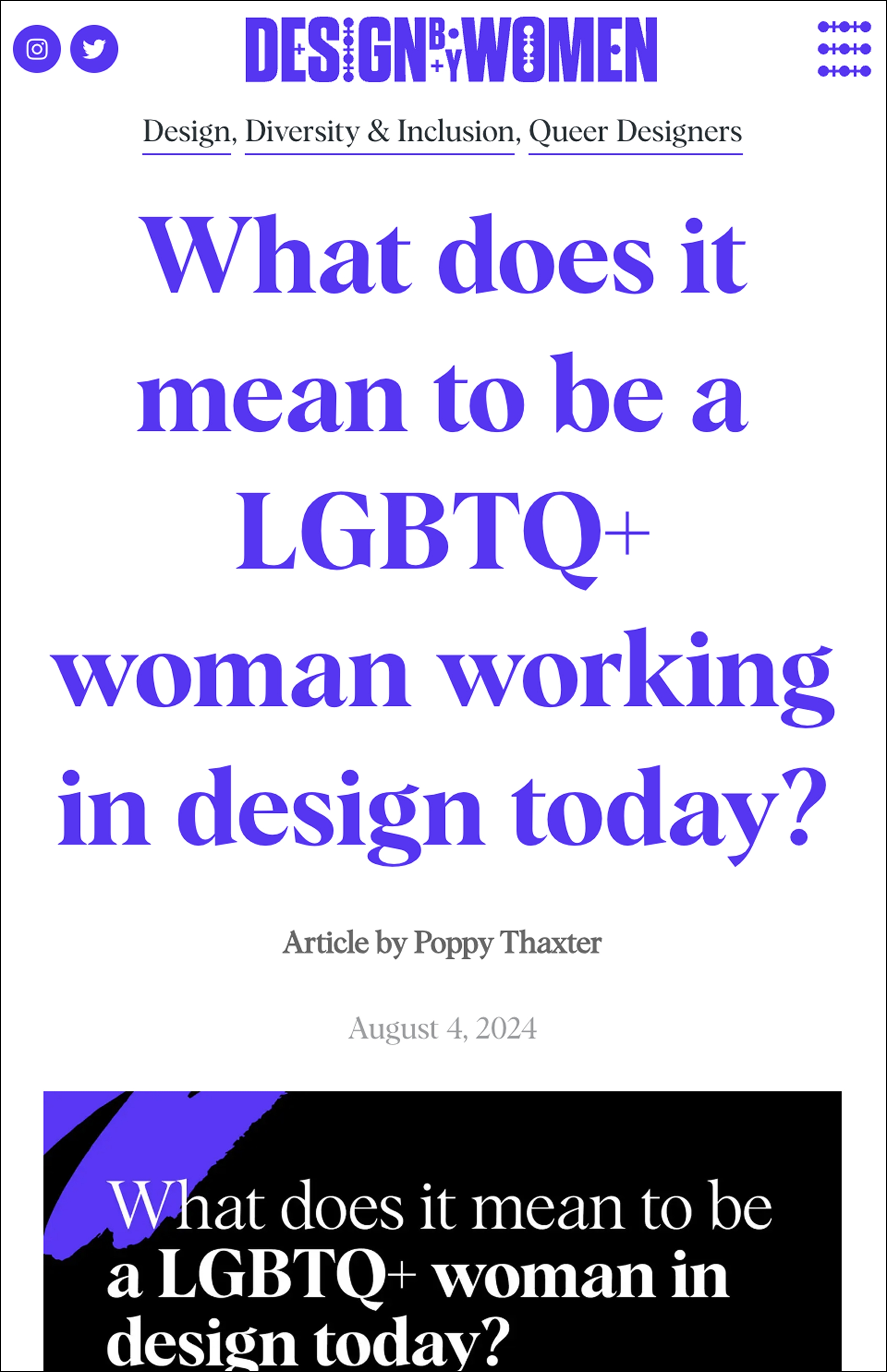 What does it mean to be a LGBTQ+ woman working in design today?