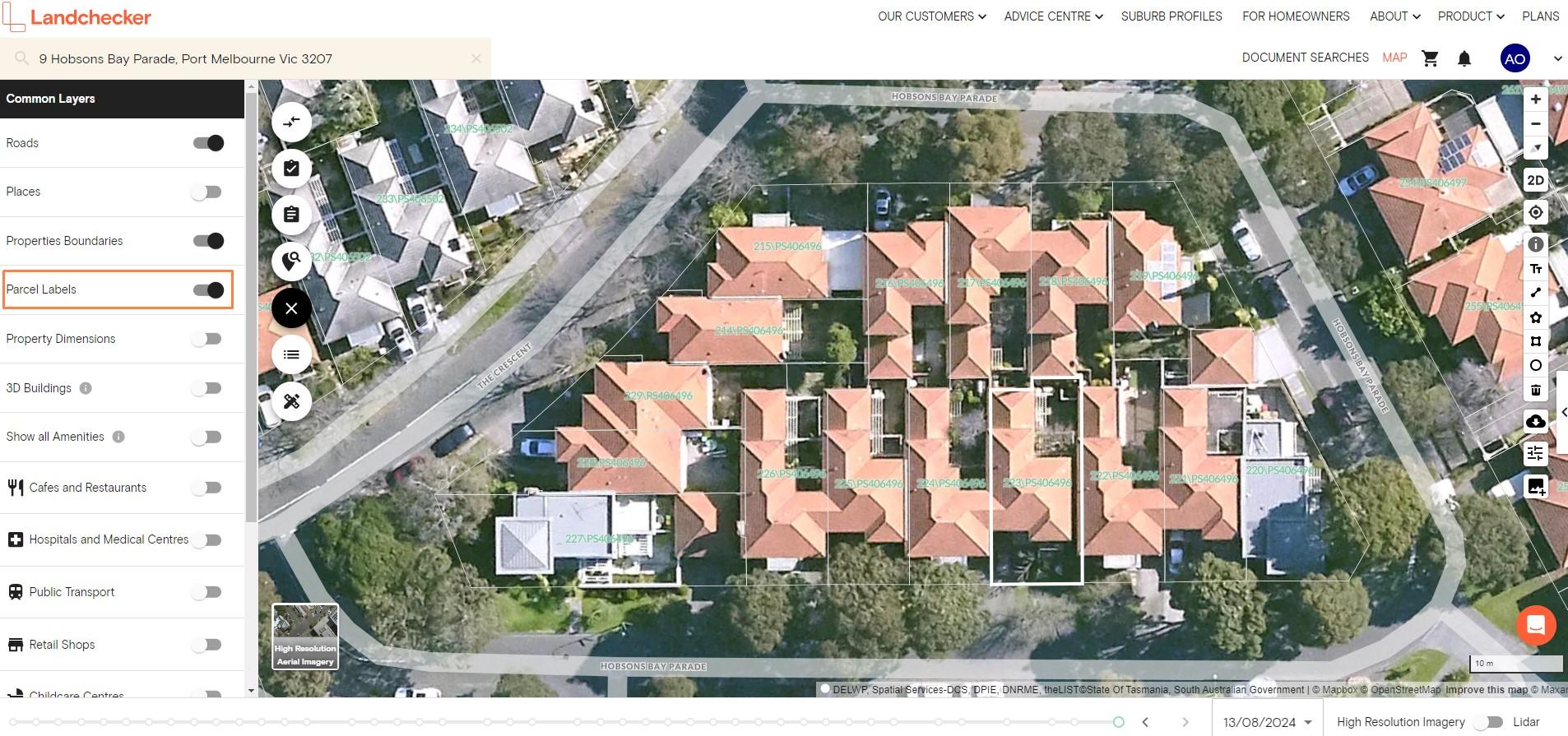 How to turn on property boundaries | Landchecker