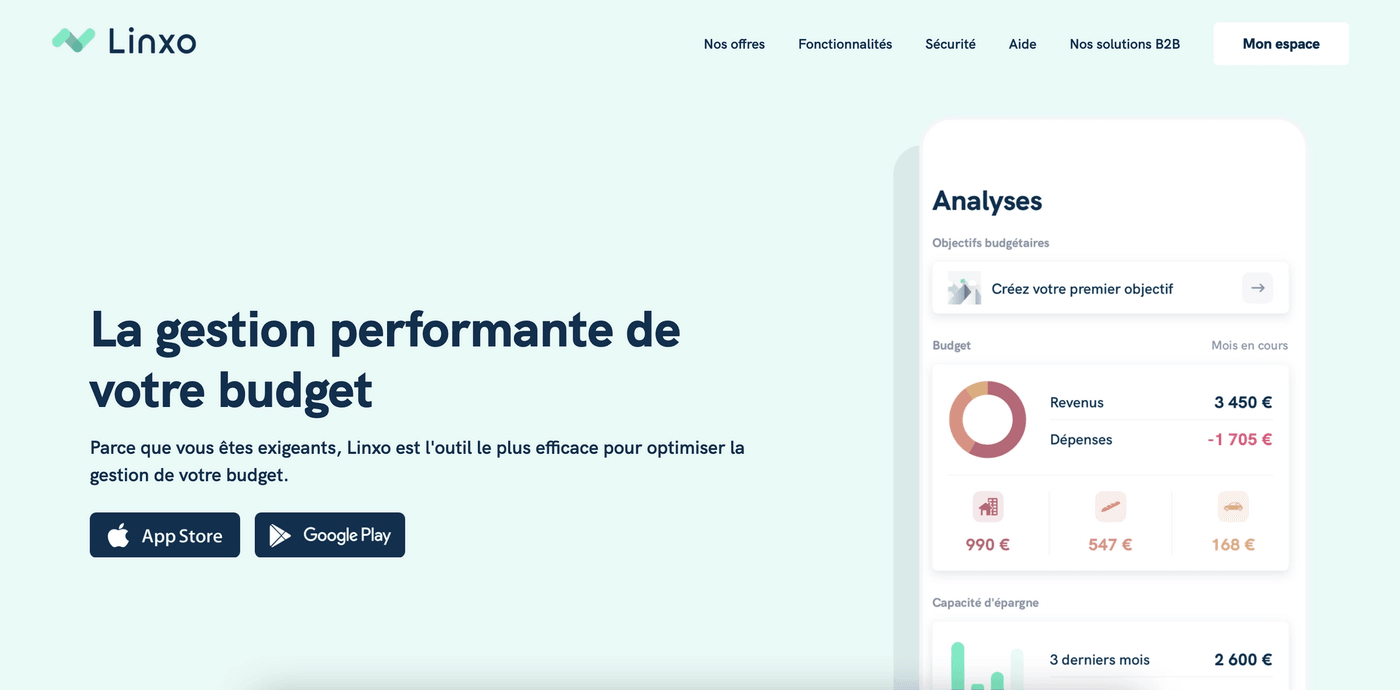 Screenshot avis Linxo site web