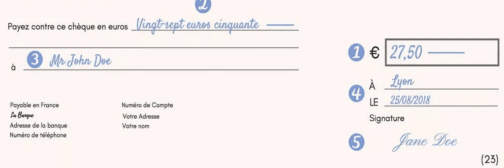 Example De Cheque Comment remplir un chèque (guide par étape avec modèle) | Moneylo