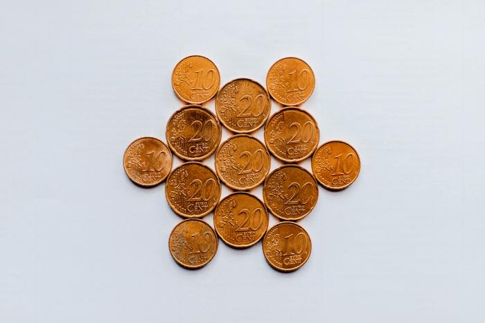 Des pièces de 20 et 10 centimes d'euros