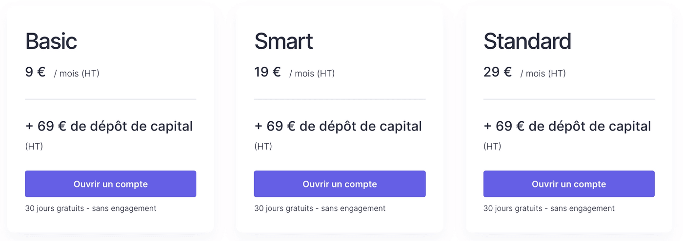Capture écran avis Qonto offres création