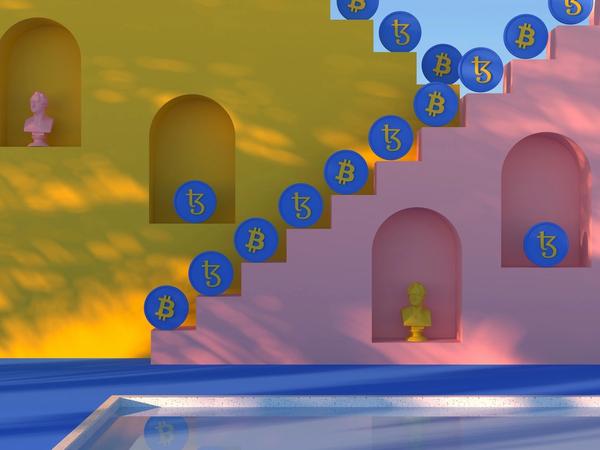 Des cryptos monnaies dans un décor