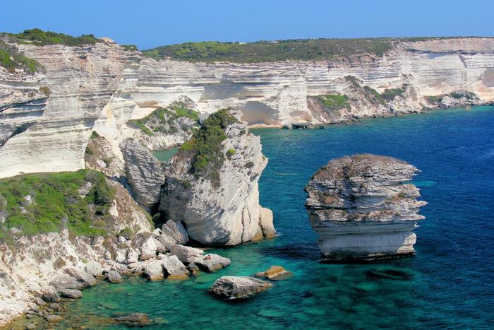 La falaise de Bonifacio en Corse