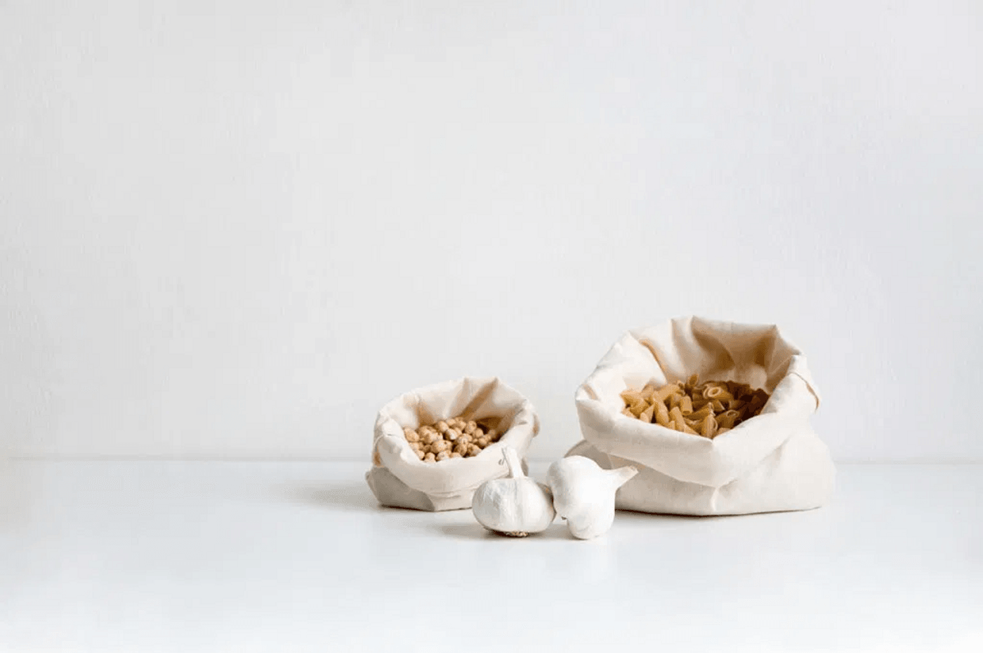 De la nourriture dans des sacs zéro déchet