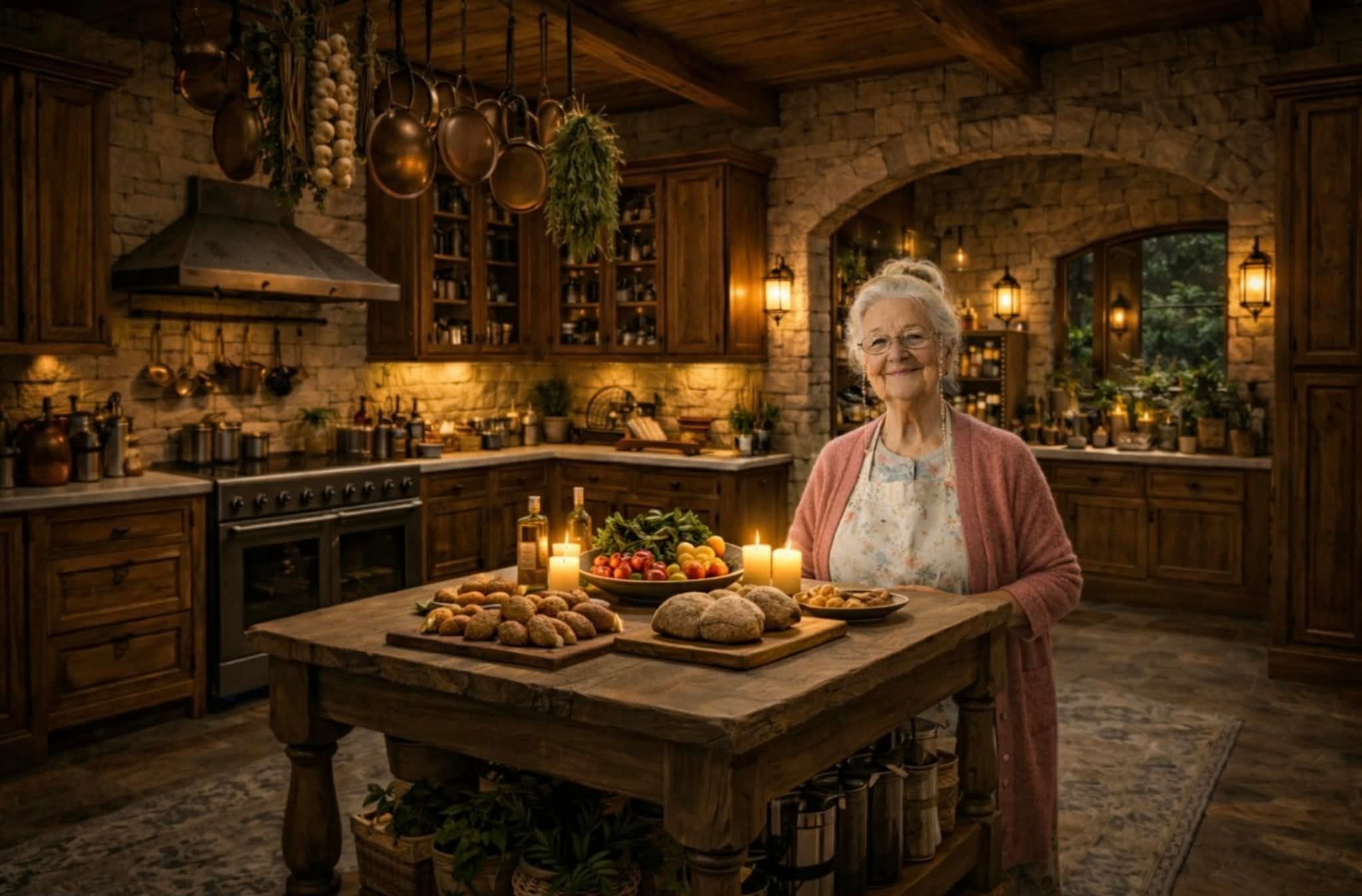 Image of Mabel in Wyndhaven kitchen. Concept and Art Direction by Doris von Tettenborn