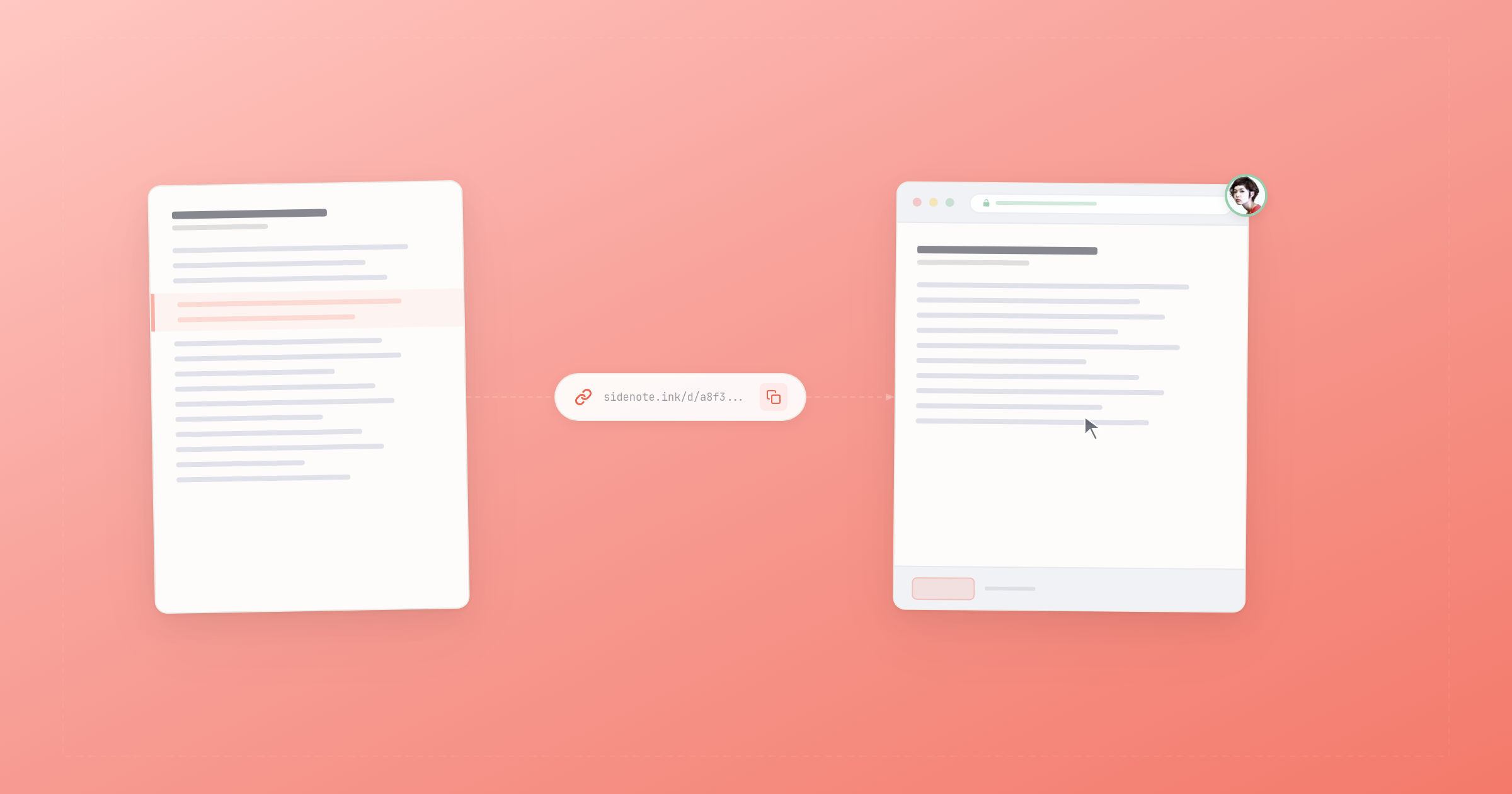 Illustration of an HTML document being shared via a link instead of an email attachment
