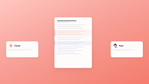 Diagram showing an AI agent sending a document to Sidenote for human review and receiving structured feedback via MCP