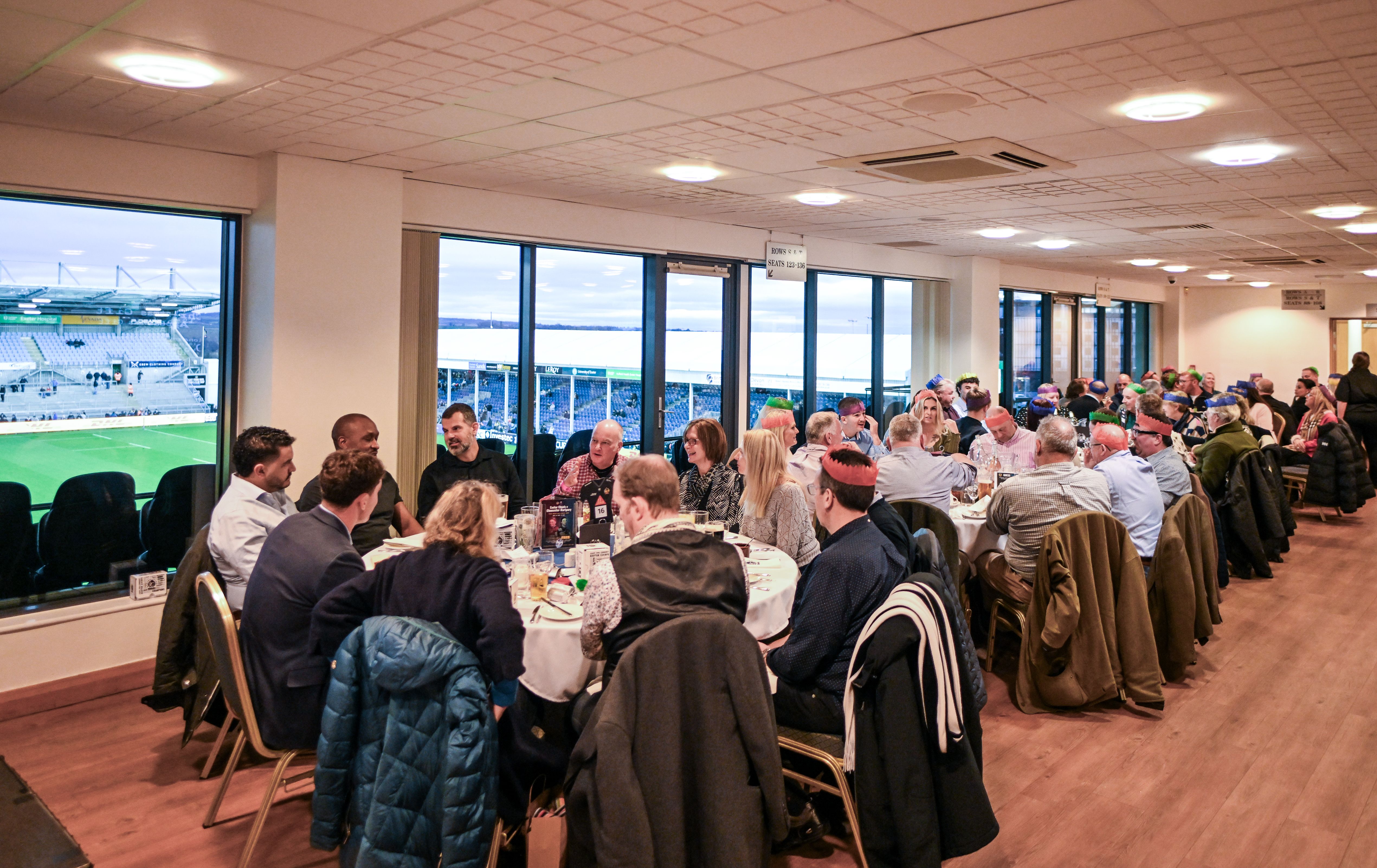 Guests enjoying hospitality at Sandy Park on a match day