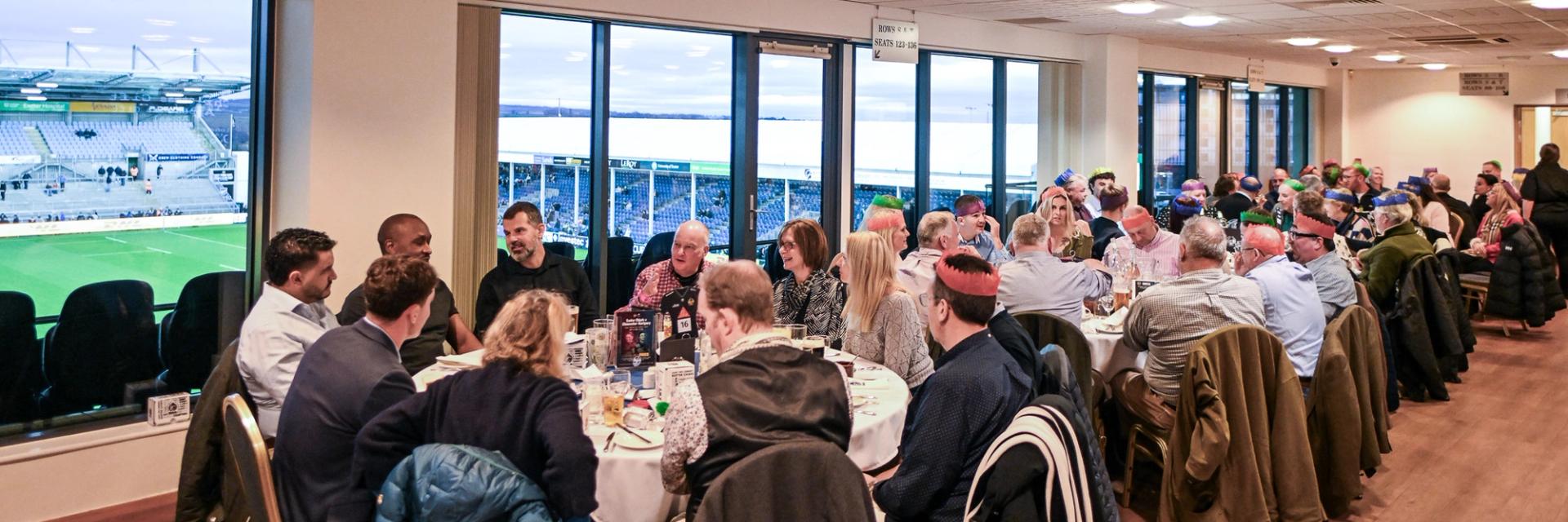 Guests enjoying hospitality at Sandy Park on a match day
