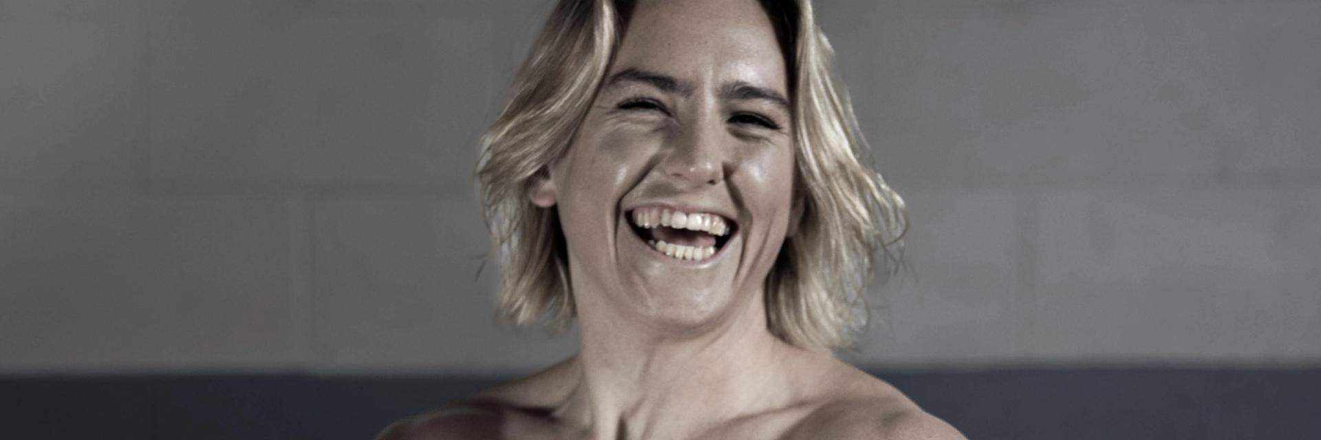 Claudia Moloney-MacDonald in Exeter Chiefs Women's charity naked calendar