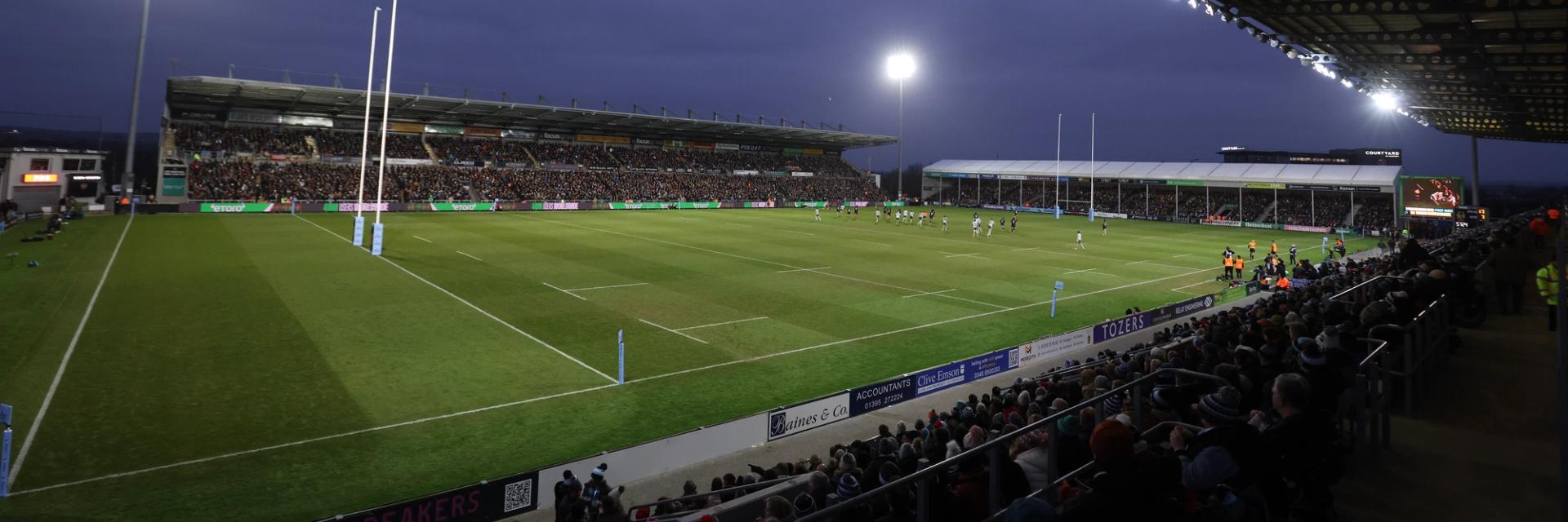 View from West Grandstand Wings of Sandy Park Stadium