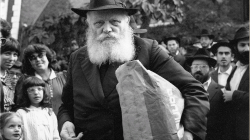 Black and white archival crowd photograph