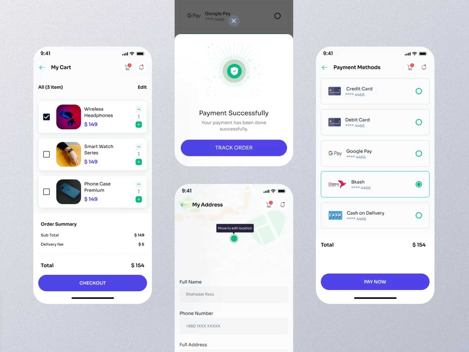 mobile checkout UI