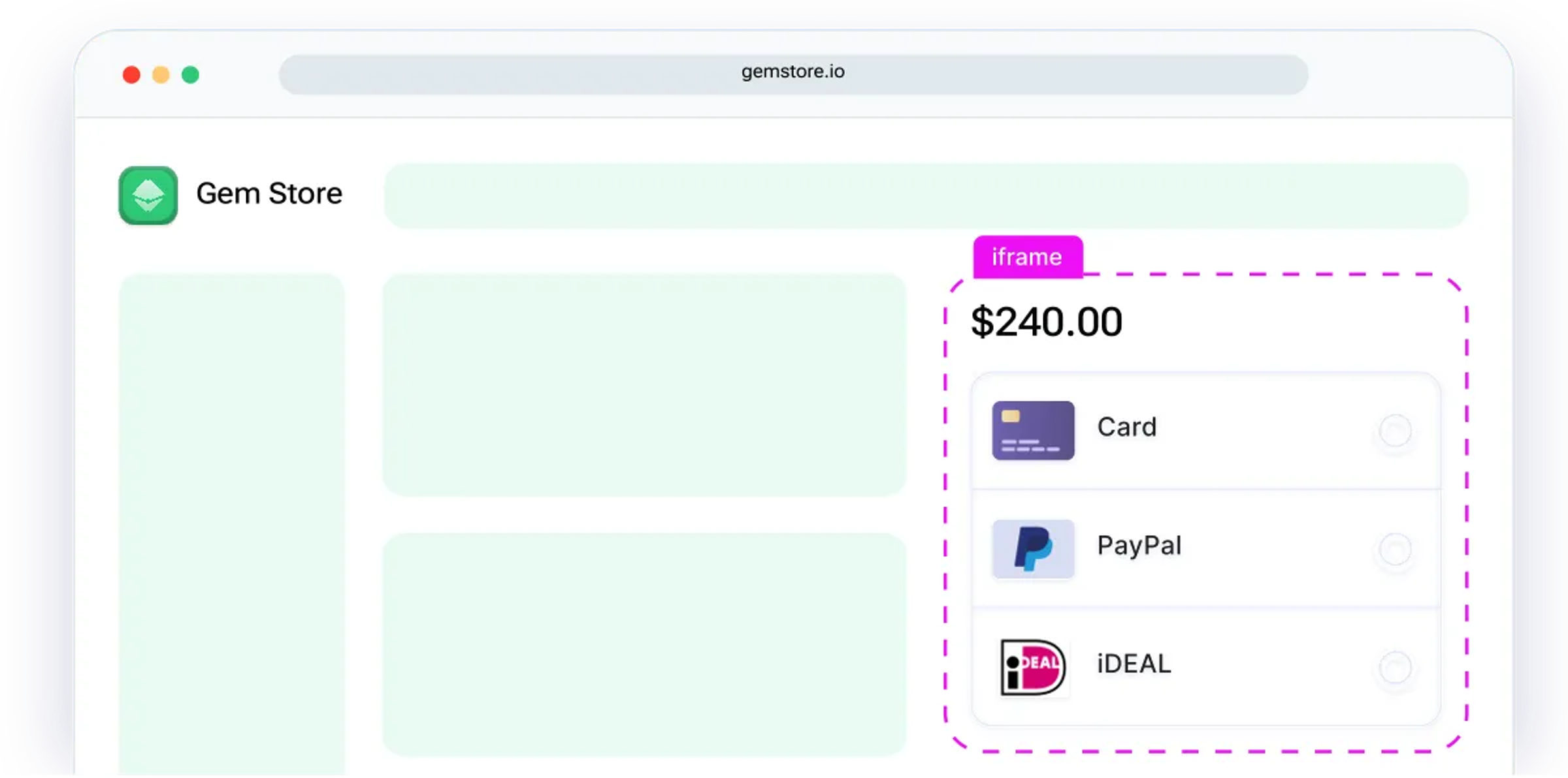 Embedded checkout