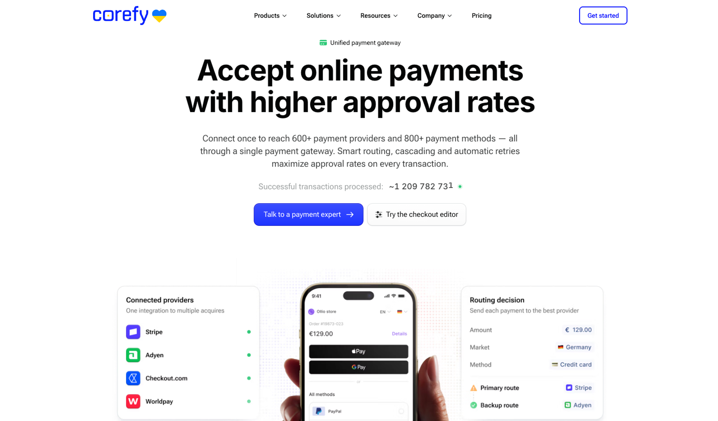 Corefy unified payment operating system