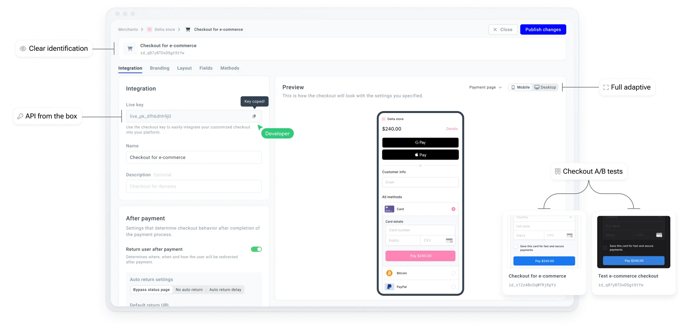 Interface for developers
