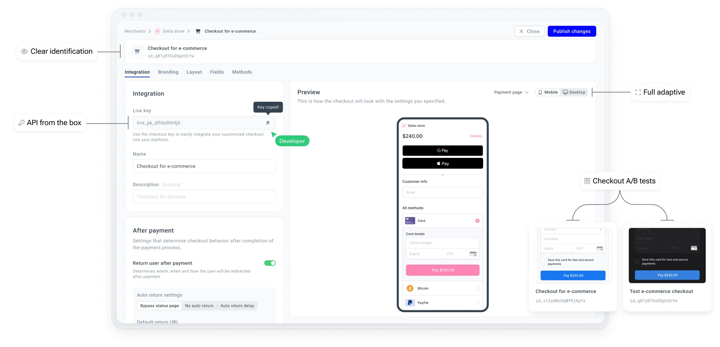 Interface for developers