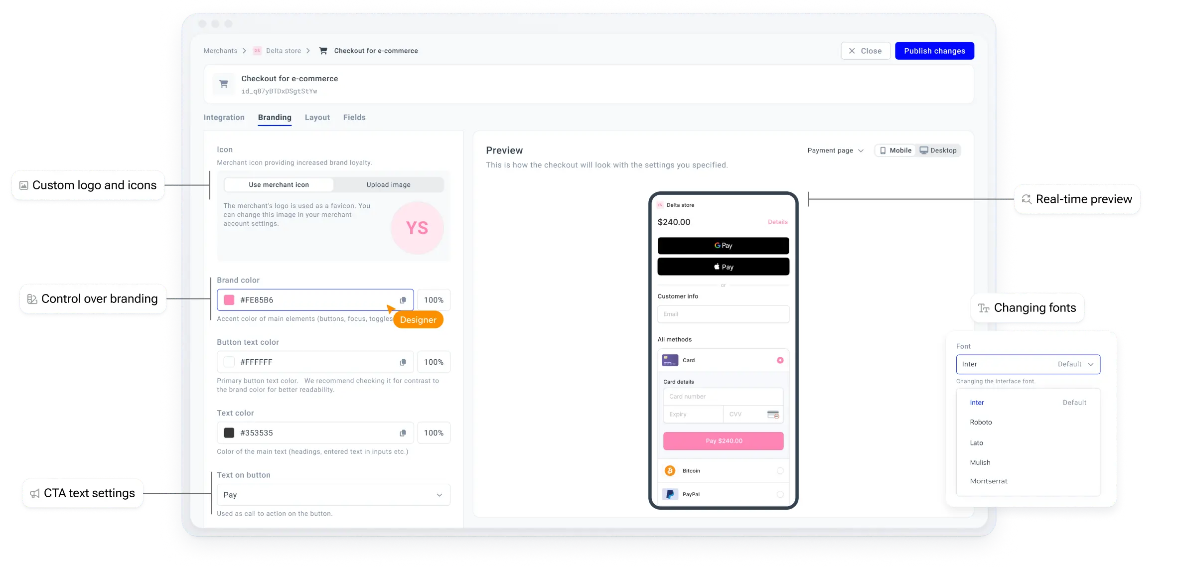 Interface for designers
