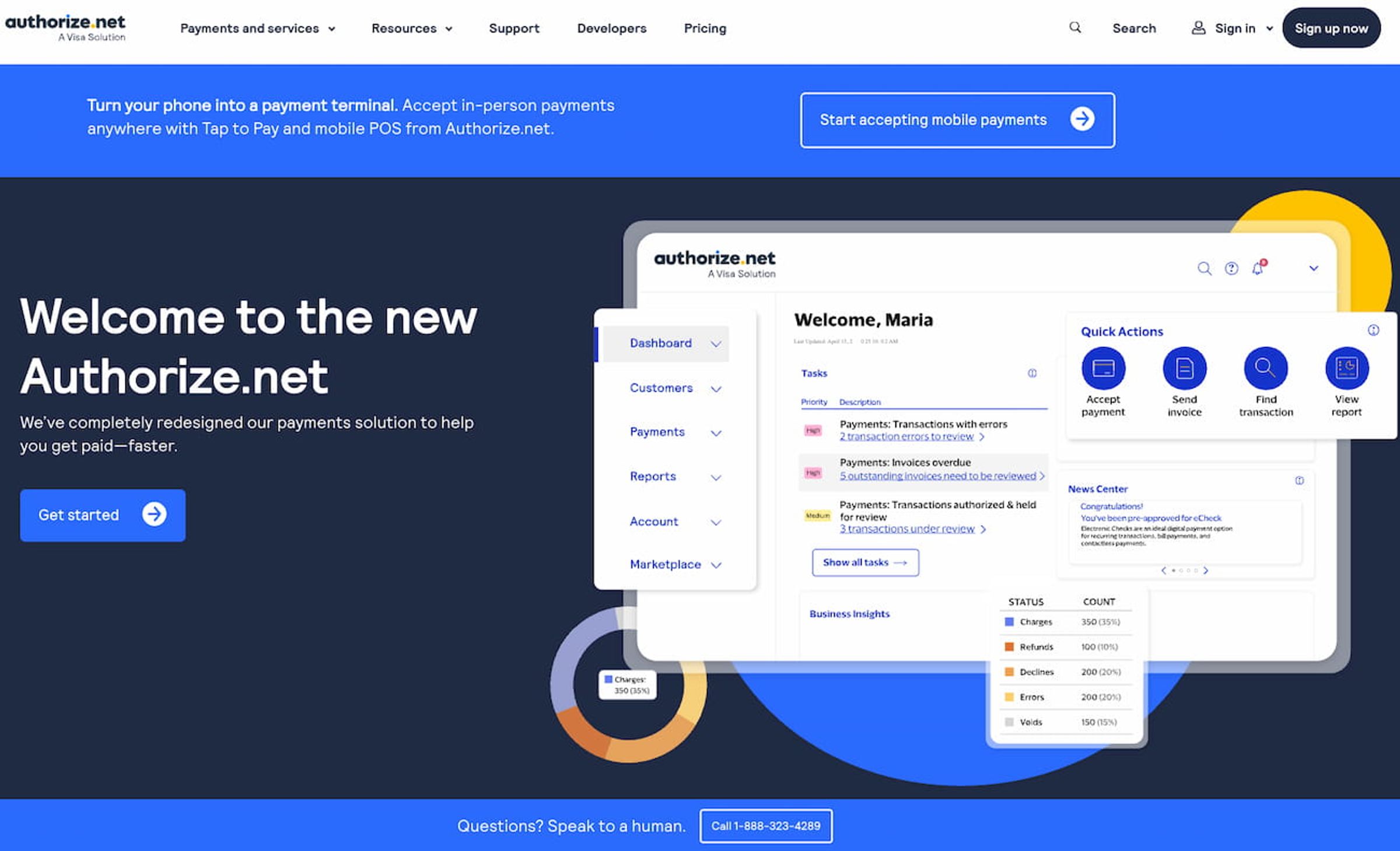 Authorize.net homepage