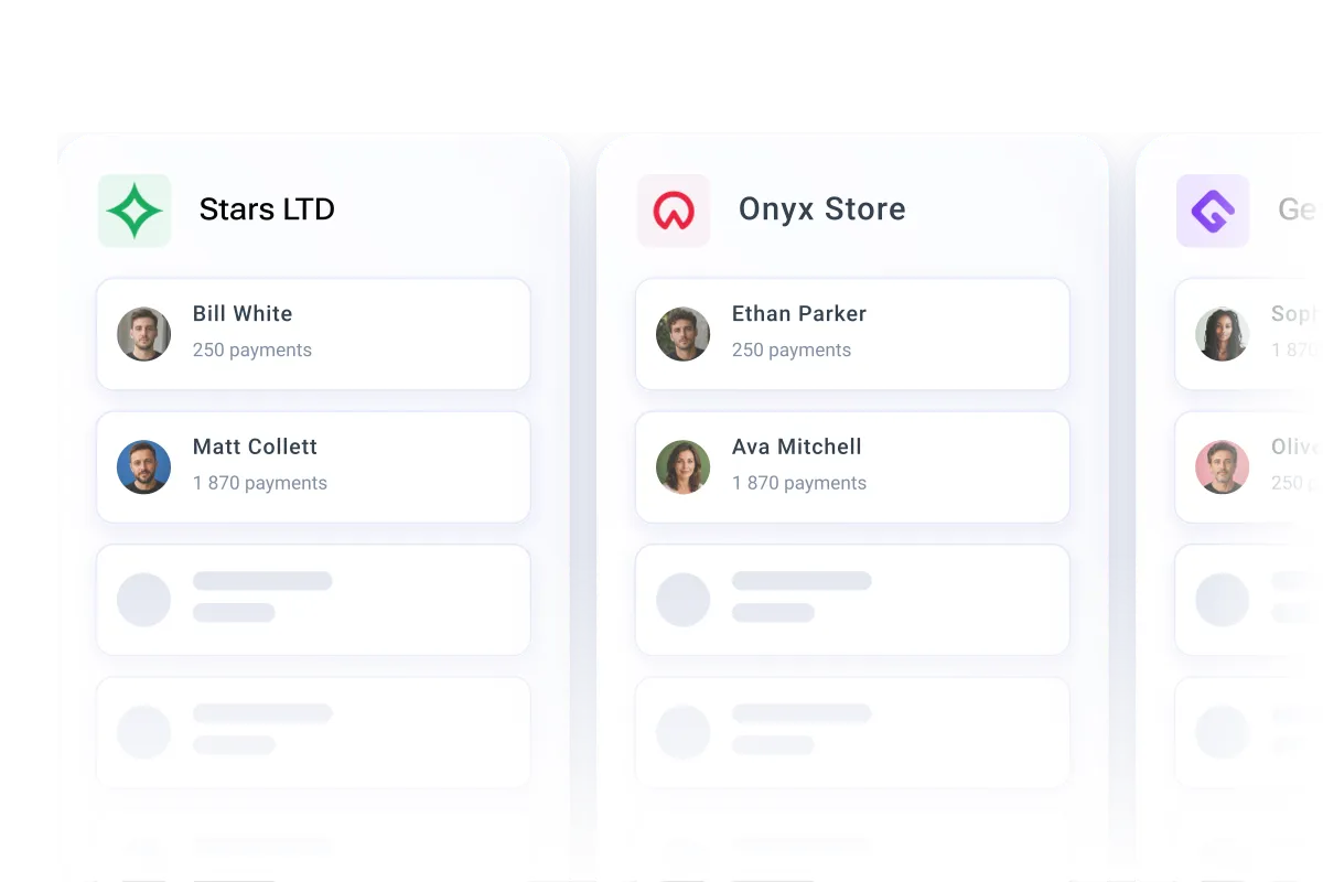 Customer profiles per merchant