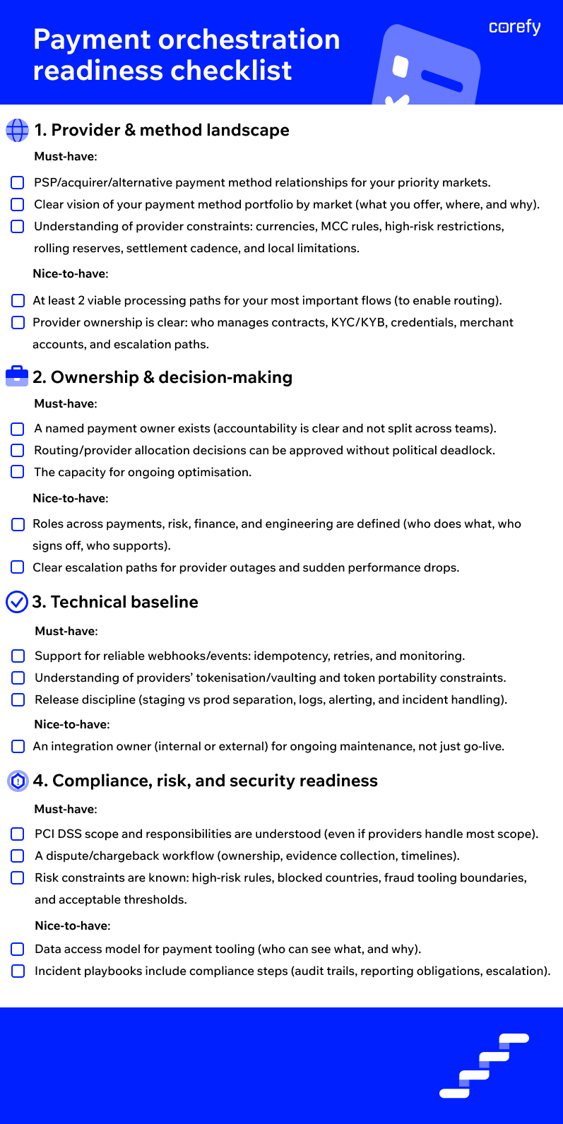 Payment orchestration readiness checklist